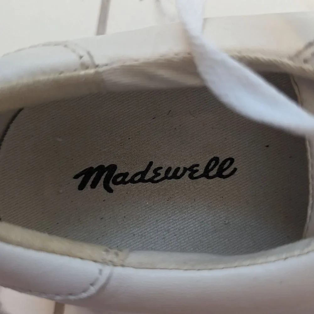 Madewell Off-White Sidewalk Low Top Leather Upper Sneakers Tennis Shoes Size 7.5